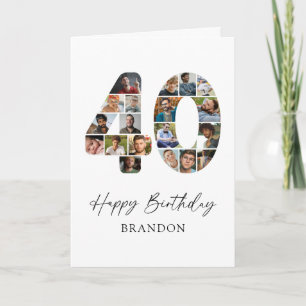 Carte d'anniversaire 40 ans Collage de photos pers