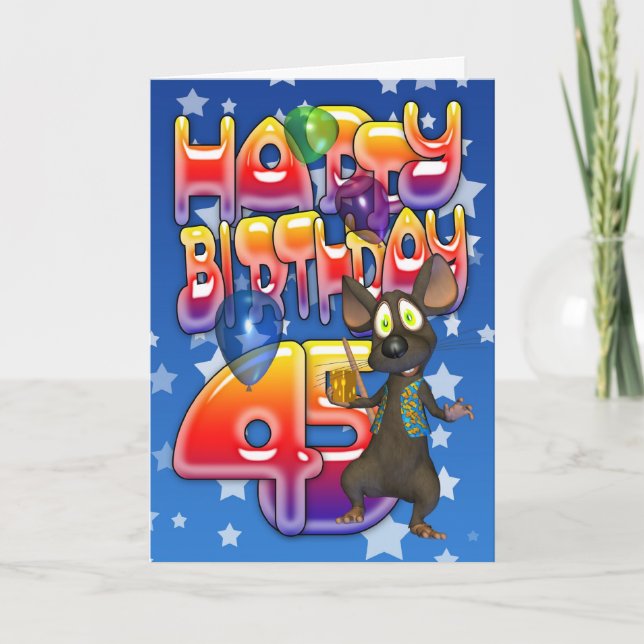 Carte d'anniversaire 45e, Joyeux anniversaire (Devant)