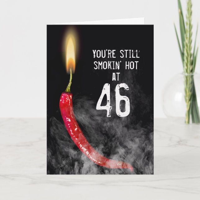 Carte d'anniversaire 46 ans au poivre rouge chaud (Devant)