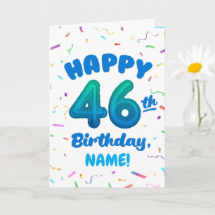 Carte d'anniversaire 46 ans avec nom personnalisé