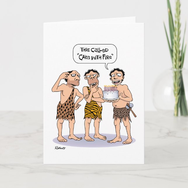 Carte d'anniversaire 47th : Funny Cake with Fire (Devant)