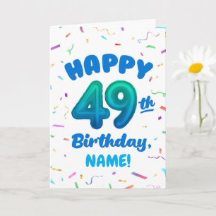 Carte d'anniversaire 49 ans avec nom personnalisé