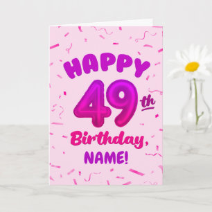 Carte d'anniversaire 49 ans avec nom personnalisé