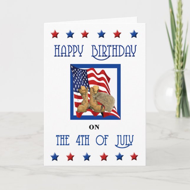 Carte d'anniversaire 4 juillet (Devant)
