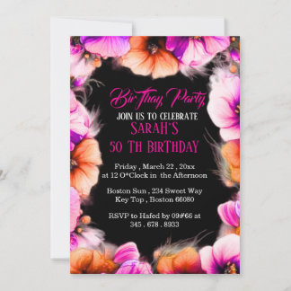 Carte d'anniversaire 50 ans pour elle | Aquarelle