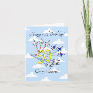 Carte d'anniversaire 50 ans Thunderbirds Ciel Bleu