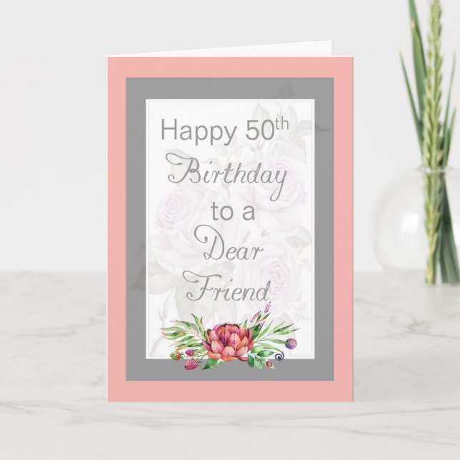 Carte d'anniversaire 50e pour un Cher Ami (Devant)
