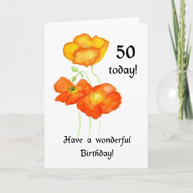 Carte d'anniversaire 50th Icelandic Poppies (Devant)