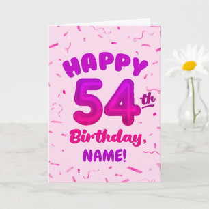 Carte d'anniversaire 54 ans avec nom personnalisé