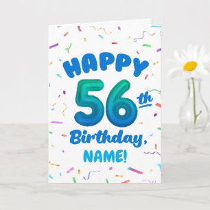 Carte d'anniversaire 56 ans avec nom personnalisé