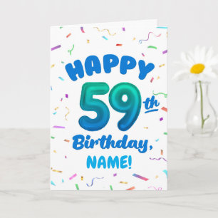 Carte d'anniversaire 59 ans avec nom personnalisé