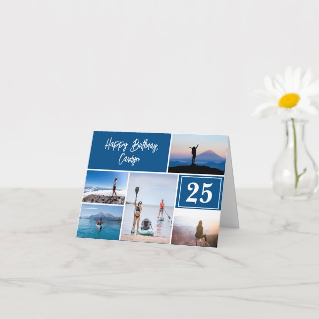 Carte d'anniversaire 5 photos à thème d'aventure p (Petite plante)