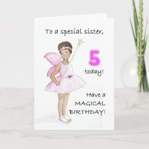 Carte d'anniversaire 5e pour une soeur