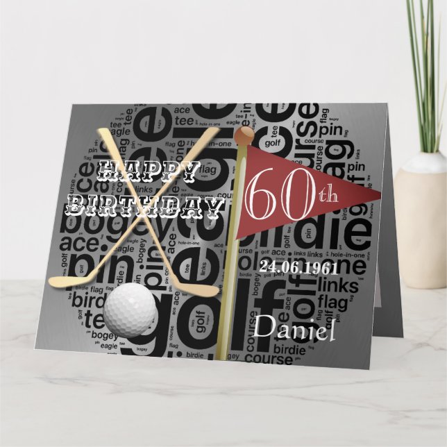 Carte d'anniversaire 60 ans sur le thème de golf p (Devant)