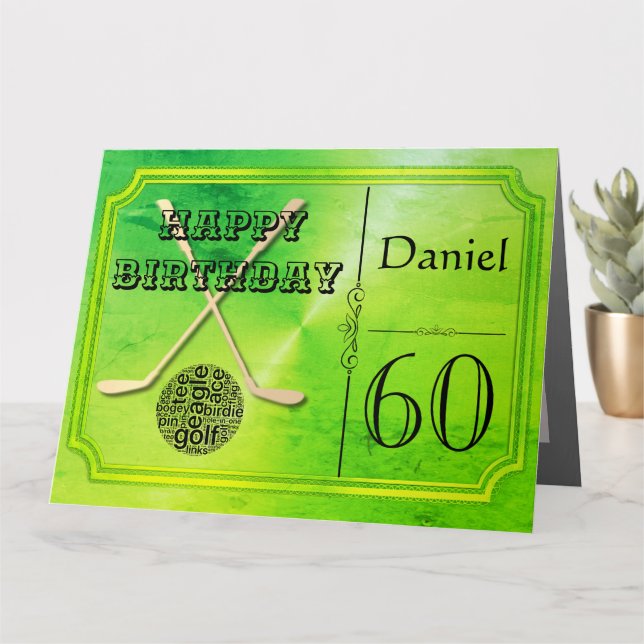 Carte d'anniversaire 60 ans sur le thème de golf p (Petite plante)