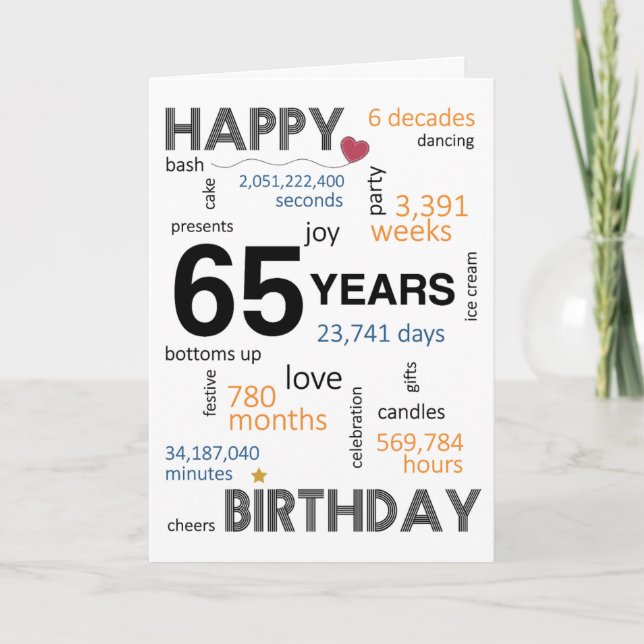 Carte d'anniversaire 65e (Devant)