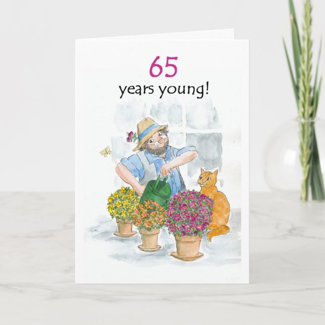 Carte d'anniversaire 65e - Gardener (Devant)