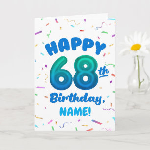 Carte d'anniversaire 68 ans avec nom personnalisé