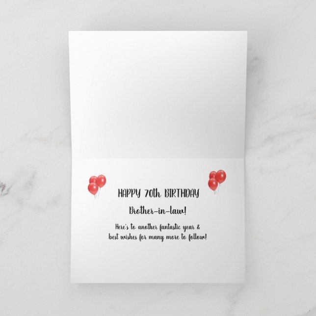 Carte d'anniversaire 70th Brother-in-law (Intérieur)