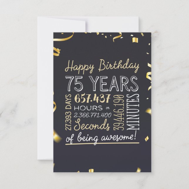 Carte d'anniversaire 75 ans - 75 ans d'être génial (Devant)