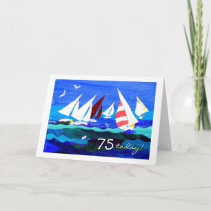 Carte d'anniversaire 75e - Voile