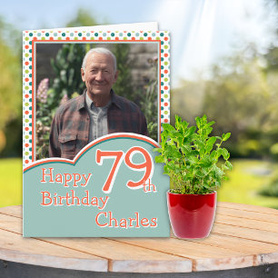 Carte d'anniversaire 79 ans avec 1 photo