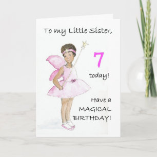 Carte d'anniversaire 7e pour une petite soeur