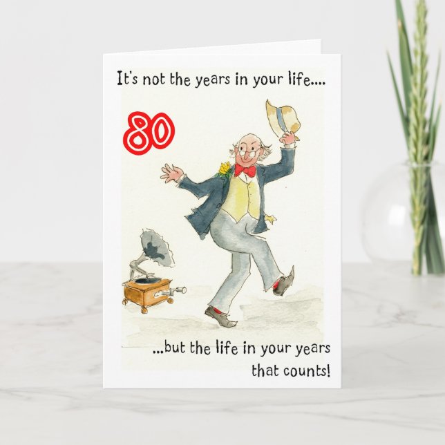 Carte d'anniversaire 80e "La vie dans vos années"  (Devant)