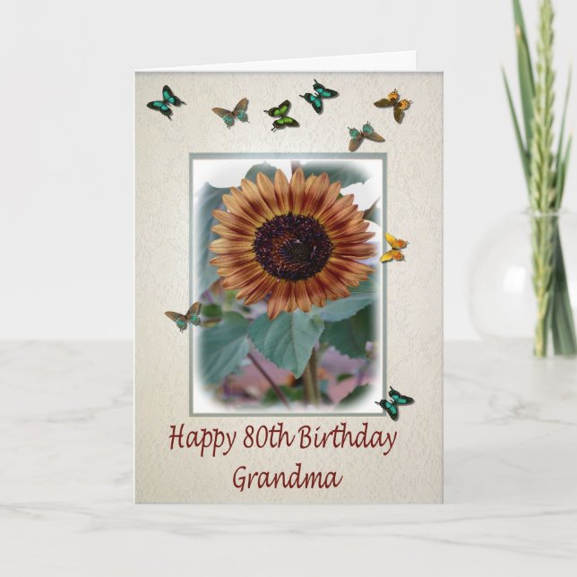 Carte d'anniversaire 80e pour grand-mère (Devant)