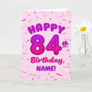 Carte d'anniversaire 84ème numéro personnalisé