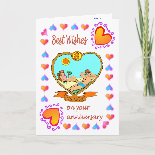 Carte d'anniversaire 8 bronze (Devant)