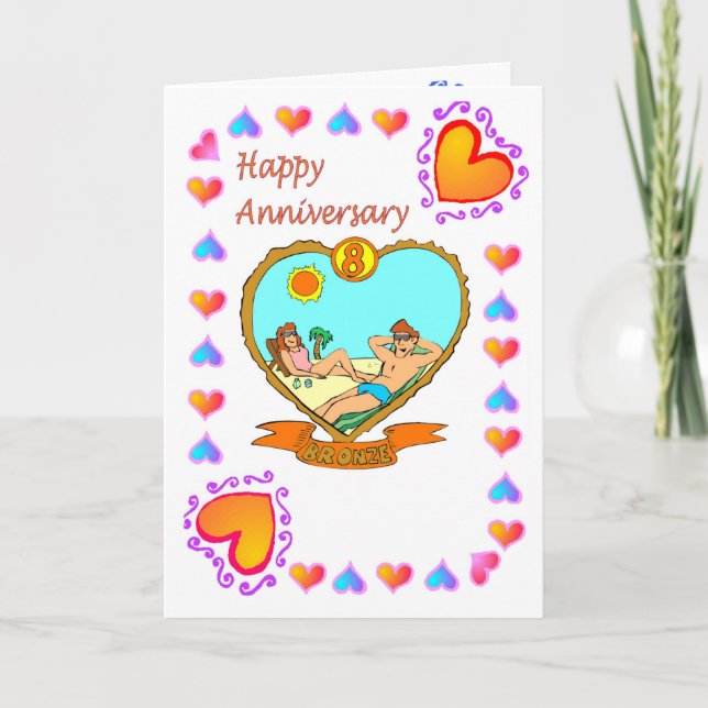 Carte d'anniversaire 8ème bronze (Devant)