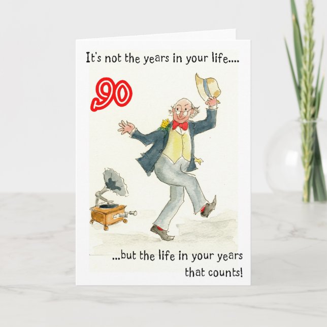 Carte d'anniversaire 90e "La vie dans vos années"  (Devant)