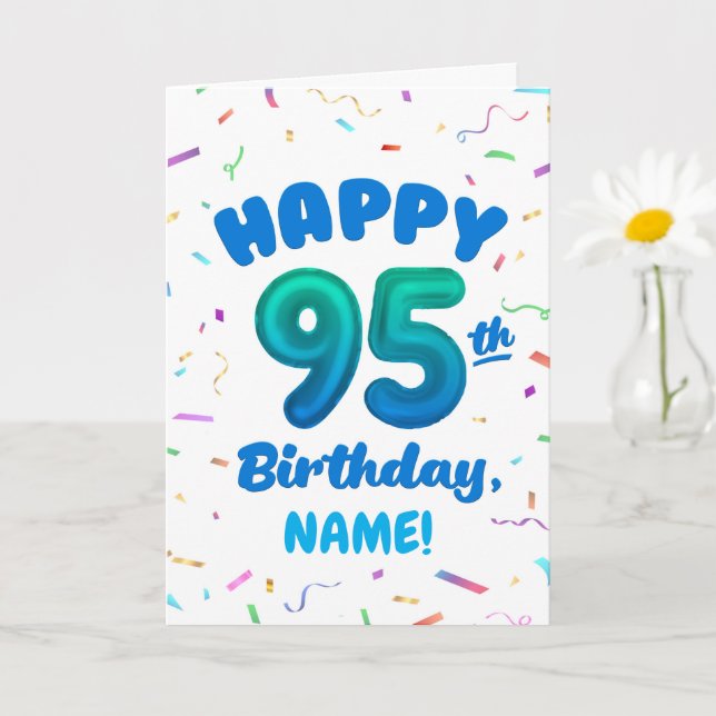 Carte d'anniversaire 95 ans avec nom personnalisé (Petite plante)