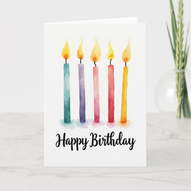 Carte d'anniversaire à bougie artistique (Devant)