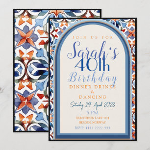 Carte d'anniversaire à carreaux géométriques maroc