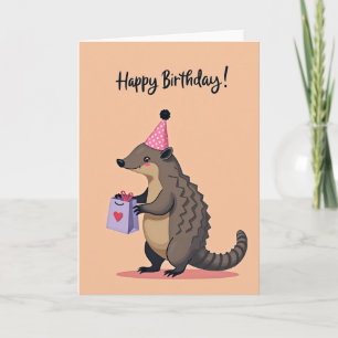 Carte d'anniversaire à chapeau à pois