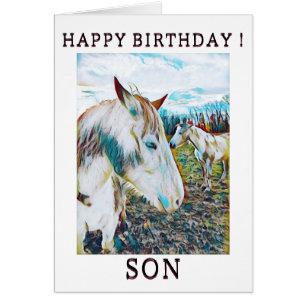 Carte d'anniversaire à cheval sauvage