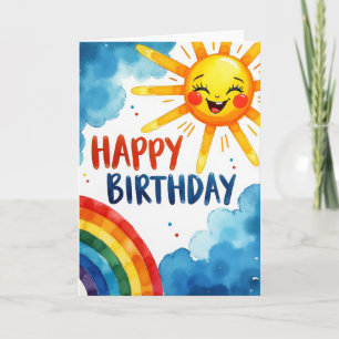 Carte d'anniversaire à coup de pinceau peint
