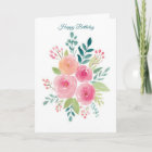 Carte d'anniversaire à l'aquarelle personnalisée
