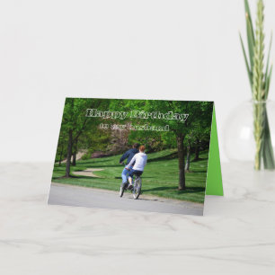 Carte d'anniversaire à l'époux de bicyclette Tande