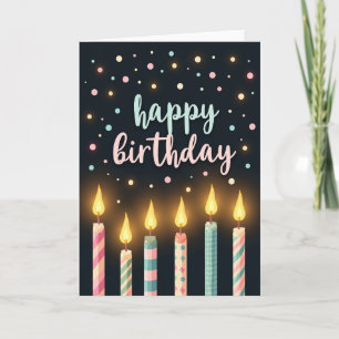 Carte d'anniversaire à lueur pastel