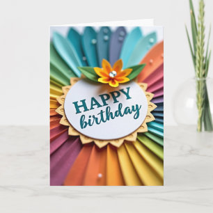 Carte d'anniversaire à médaillon festonné