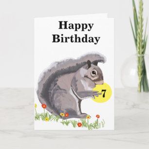 Carte d'anniversaire à modifier pour l'écureuil mi