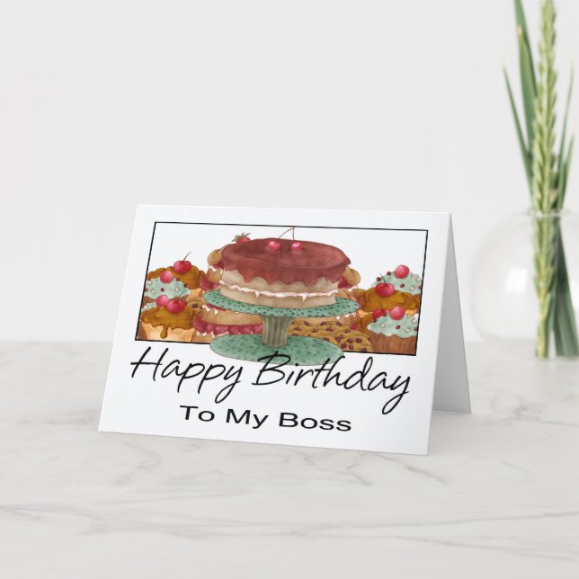 Carte d'anniversaire - À mon patron - Voiture d'an (Devant)