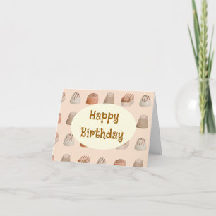 Carte d'anniversaire à motif aquarelle de chocolat