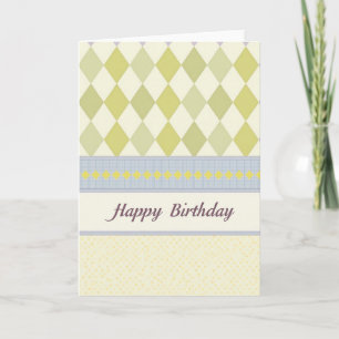 Carte d'anniversaire à motif argyle