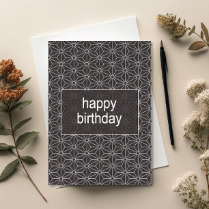 Carte d'anniversaire à motif géométrique Asanoha m