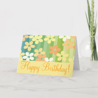 Carte d'anniversaire à rayures florales