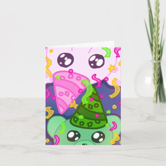 Carte d'anniversaire à thème animal mignon (Devant)